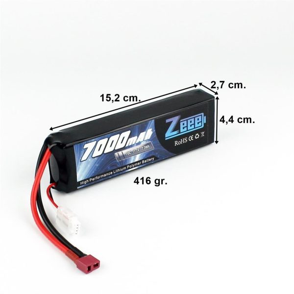 3S 11.1 Volt 7000 mAh 70C T-Deans Fişli Lipo Pil, Zeee Power