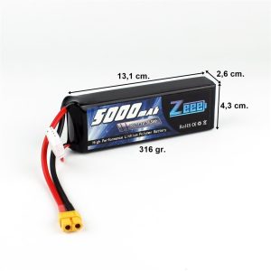 3S 11.1 Volt 5000 mAh 70C XT60 Fişli Lipo Pil, Zeee Power