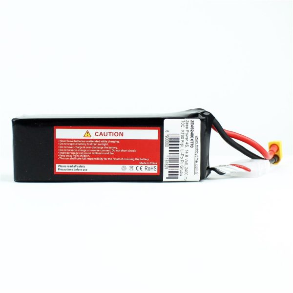 4S 14.8 Volt 2400 mAh 70C XT60 Fişli Lipo Pil, Zeee Power - Görsel 3