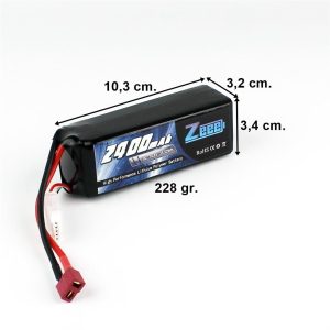 4S 14.8 Volt 2400 mAh 70C T-Deans Fişli Lipo Pil, Zeee Power