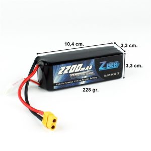 4S 14.8 Volt 2200 mAh 70C XT60 Fişli Lipo Pil, Zeee Power