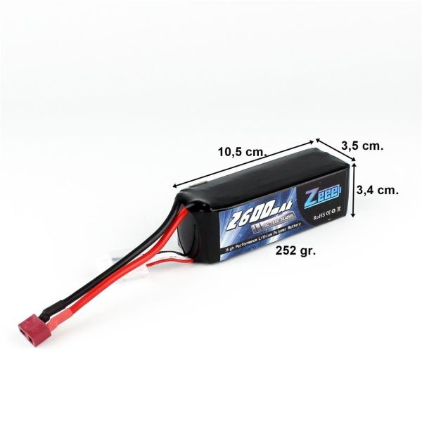 4S 14.8 Volt 2600 mAh 70C T-Deans Fişli Lipo Pil, Zeee Power