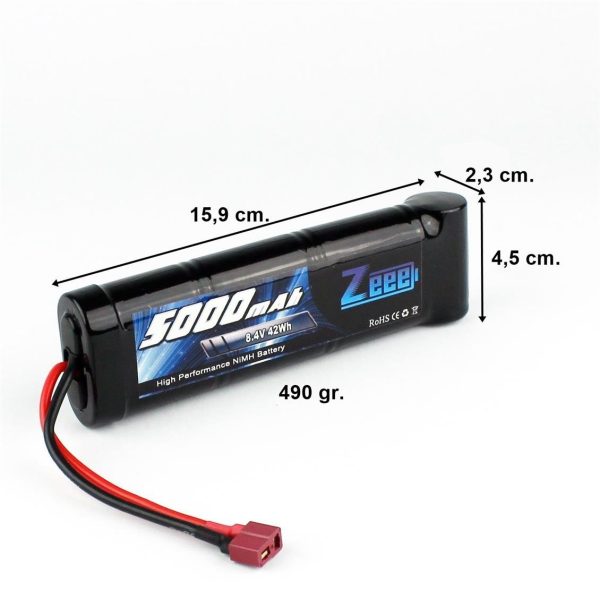 8.4 Volt 5000 mAh SC T-Deans Fişli NiMh Pil, Zeee Power