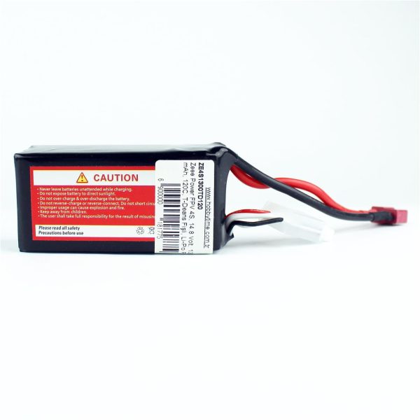 FPV 4S 14.8 Volt 1300 mAh 120C T-Deans Fişli Lipo Pil, Zeee Power - Görsel 3