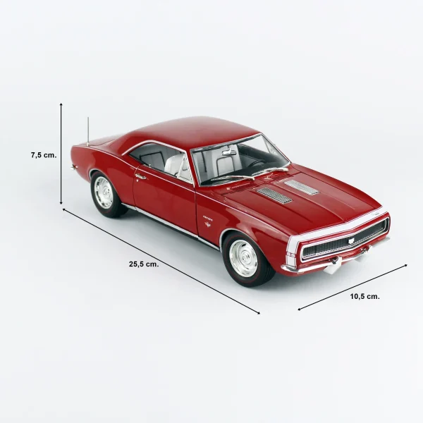 1/18 1967 Chevrolet Camaro SS/RS (Hemmings) Bolero Red Diecast Araba Modeli, AutoWorld AMM1288 - Görsel 5