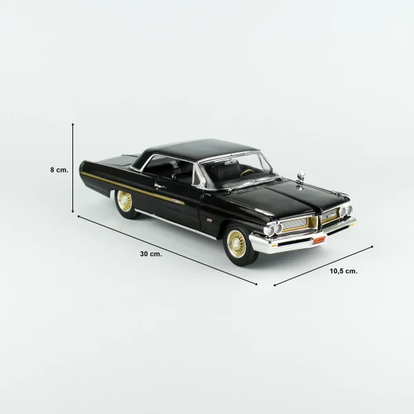 1/18 1962 Pontiac Grand Prix Hardtop (Fireball Roberts Edition) Starlight Black Diecast Araba Modeli, AutoWorld AMM1291 - Görsel 5