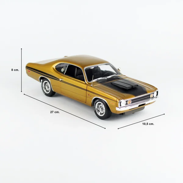 1/18 1972 Dodge Demon GSS (Mr. Norms) GY8 Gold Metallic Diecast Araba Modeli, AutoWorld AMM1294 - Görsel 5