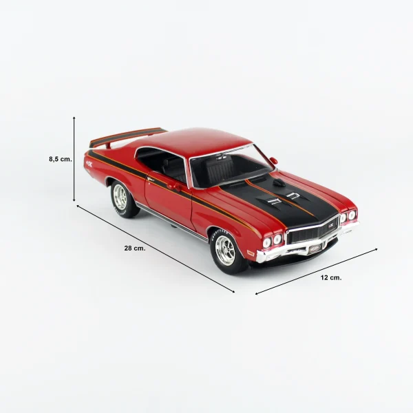 1/18 1972 Buick GSX (Class of 1972 MCACN) Fire Red Diecast Araba Modeli, AutoWorld AMM1301 - Görsel 5