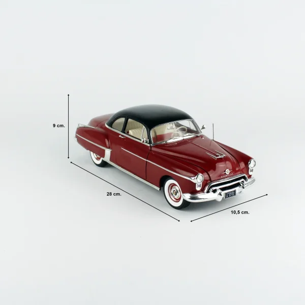 1/18 1950 Oldsmobile 88 Holiday Coupe Chariot Red Diecast Araba Modeli, AutoWorld AMM1304 - Görsel 5