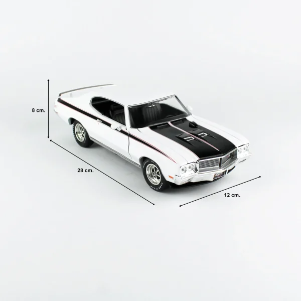 1/18 1970 Buick Hardtop GSX (MCACN) Apollo White Diecast Araba Modeli, AutoWorld AMM1322 - Görsel 5