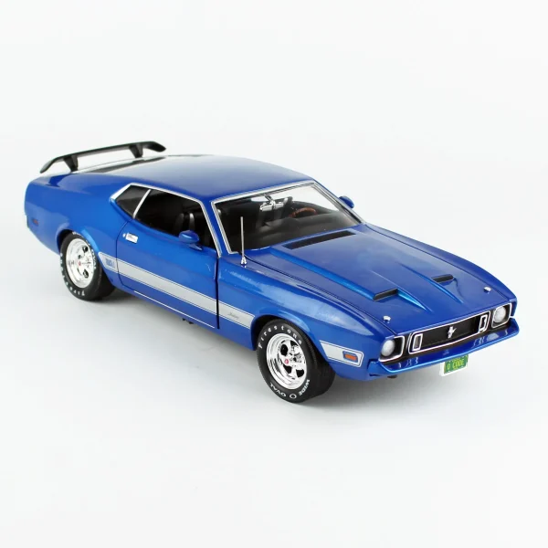 1/18 1973 Ford Mustang Mach 1 (Class of 1973) Blue Glow Diecast Araba Modeli