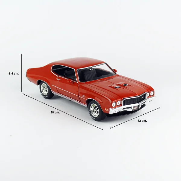 1/18 1972 Buick GS Hardtop (MCACN) Br. Orange Diecast Araba Modeli, AutoWorld AMM1327 - Görsel 5