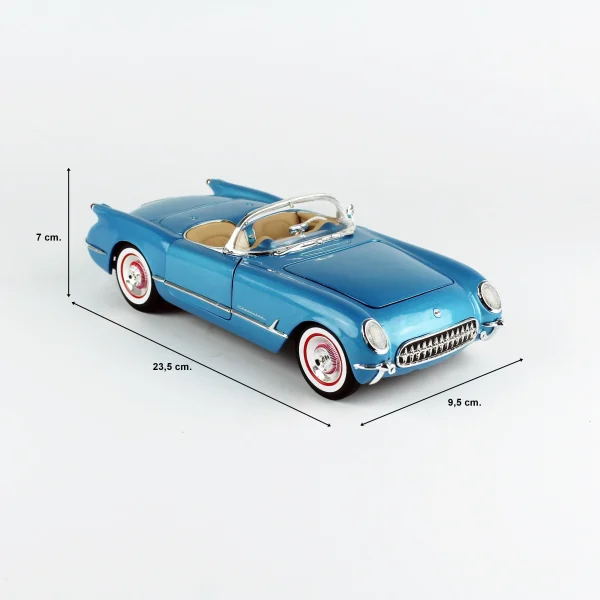 1/18 1954 Chevrolet Corvette Convertible Met.Br.Blue Diecast Araba Modeli, AutoWorld AMM1341 - Görsel 5