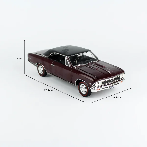 1/18 1966 Chevrolet Chevelle SS396 Diecast Araba Modeli, AutoWorld AMM1343 - Görsel 5