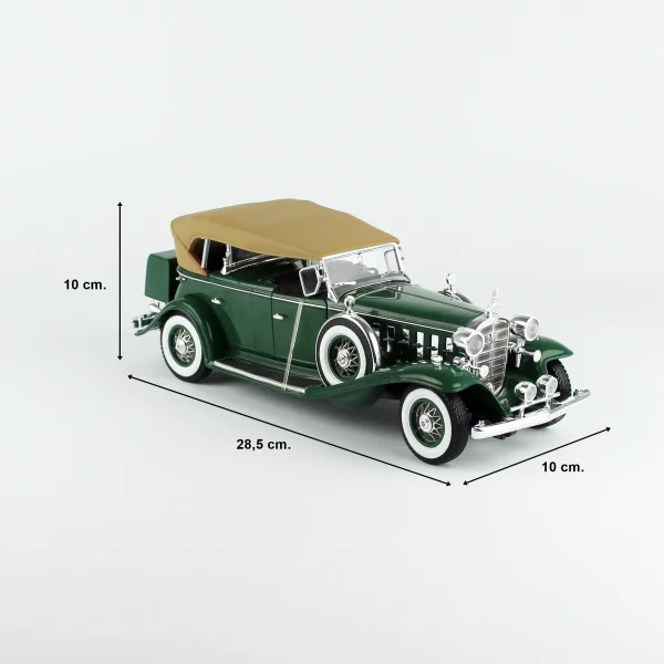 1/18 1932 Cadillac V16 Phaeton Dark Green Diecast Araba Modeli, AutoWorld AW314 - Görsel 5