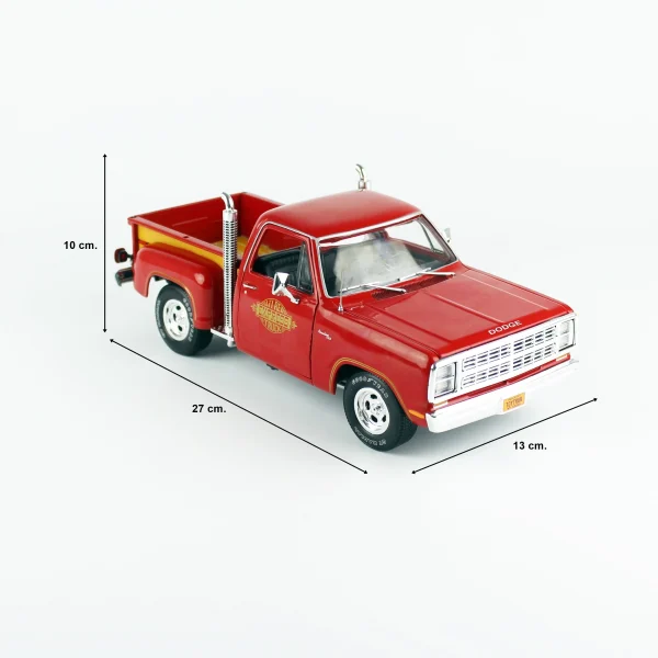 1/18 1979 Dodge Ut-line Pickup L'il Red Truck Diecast Araba Modeli, AutoWorld AW319 - Görsel 5