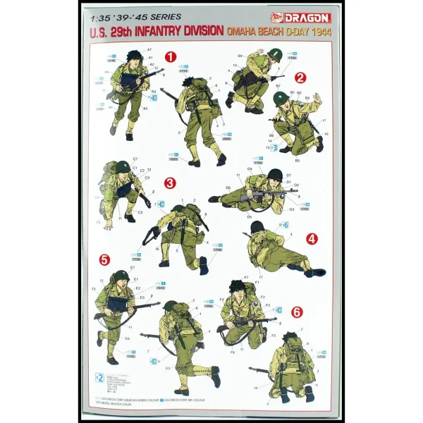 1/35 ABD 29. Piyade Tümeni (Omaha Sahili) Figür Maketi, Dragon 6211 - Görsel 3