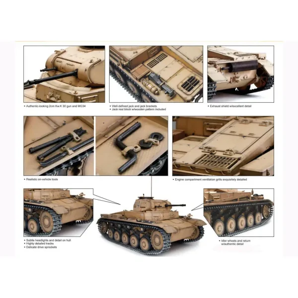1/6 Pz.Kpfw.II Ausf. C Hafif Tank Maketi, Dragon 75042 - Görsel 3