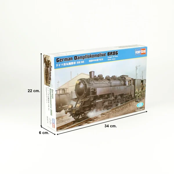 1/72 Alman Einheitslokomotive BR 86 buharlı lokomotif maketi, HobbyBoss 82914 - Görsel 5