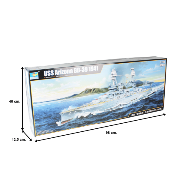 1/200 1941 USS Arizona BB-39 savaş gemisi maketi, Trumpeter 03701 - Görsel 5