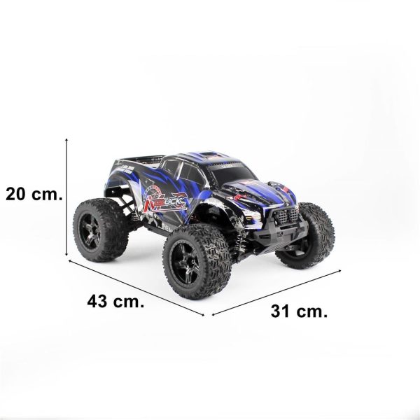 1/10 Mavi Fırçalı Motorlu Off Road Monster Truck RC Araba, Remo 1031 - Görsel 4
