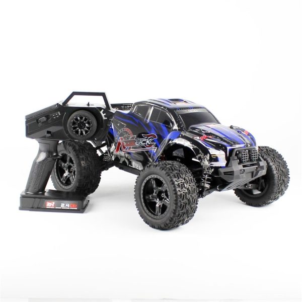 1/10 Mavi Fırçalı Motorlu Off Road Monster Truck RC Araba