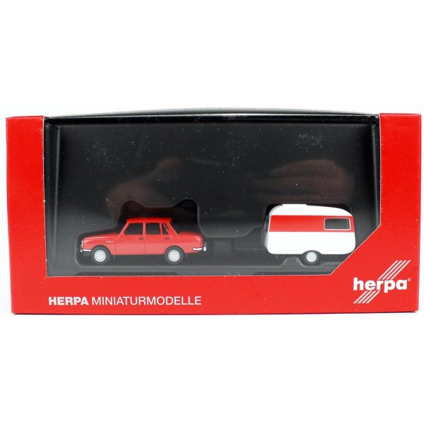 1/87 Wartburg 1982 Limuzin ve Çekme Küçük Karavan Modeli, Herpa 028585 - Görsel 4