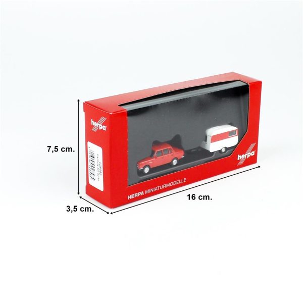 1/87 Wartburg 1982 Limuzin ve Çekme Küçük Karavan Modeli, Herpa 028585 - Görsel 5