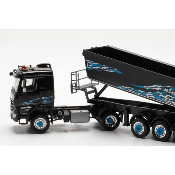 1/87 MB Arocs Classic Space 4x4 Küçük Damperli yarı römork Modeli, Herpa 316774 - Görsel 3