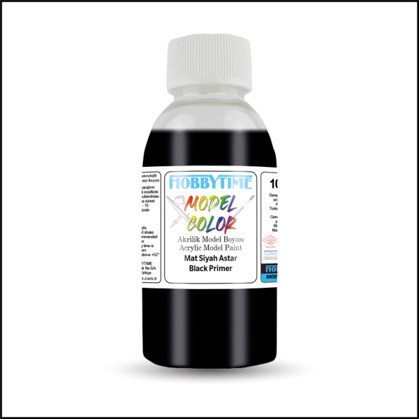 100 ml. Mat Siyah Astar (Black Primer) Akrilik Boya