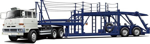 1/24 Mitsubishi Fuso FV High-Cab Çekici ve Dorse Maketi, Fujimi 24TR-1 - Görsel 2