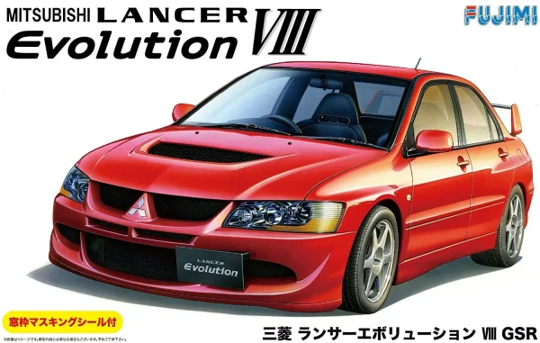 1/24 Lancer Evolution VIII GSR (Cam Boyama Maskesi ile) Araba Maketi, Fujimi ID-180