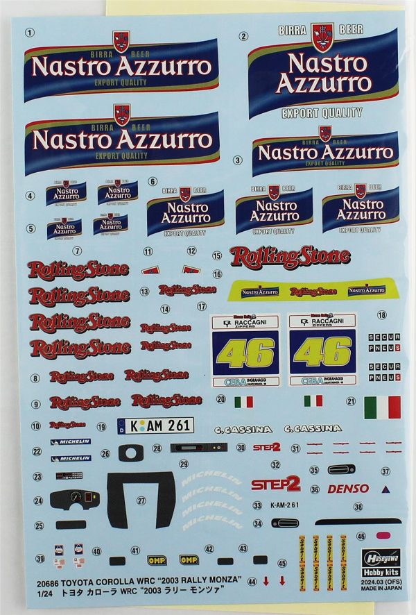 1/24 Toyota Corolla WRC (2003 Rally Monza) limited edition maketi, Hasegawa 20686 - Görsel 4