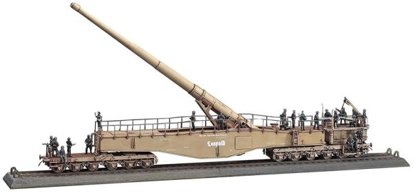 1/72 German Railway Gun K5 (E) Leopold Winter Camouflage w/Figure maketi, Hasegawa 30070 - Görsel 3