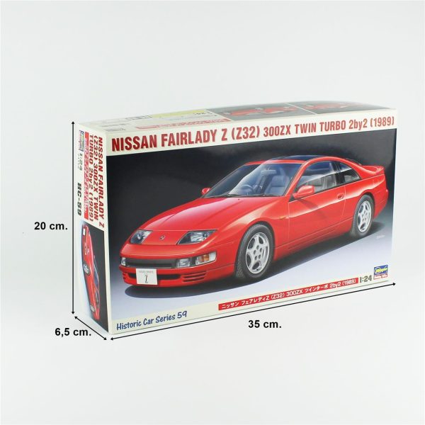 1/24 Nissan Fairlady Z (Z32) 300ZX Twin Turbo 2by2 (1989) maketi, Hasegawa HC59 21159 - Görsel 5