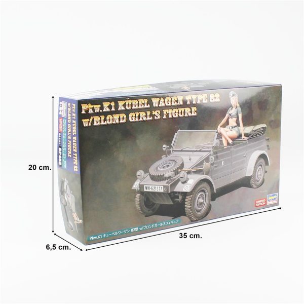 1/24 Pkw.K1 Kübelwagen Type 82 w/Blond Girl's Figure maketi, Hasegawa SP453 52253 - Görsel 5