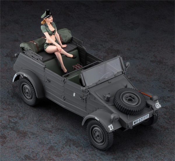 1/24 Pkw.K1 Kübelwagen Type 82 w/Blond Girl's Figure maketi, Hasegawa SP453 52253 - Görsel 3