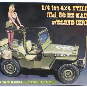1/24 1/4 ton 4x4 Utility Truck (Cal. 50 M2 Machine Gun) w/Blond Girl's Figure maketi