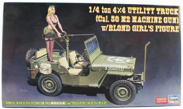 1/24 1/4 ton 4x4 Utility Truck (Cal. 50 M2 Machine Gun) w/Blond Girl's Figure maketi