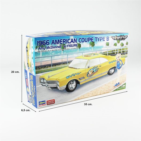 1/24 Chevrolet 1966 American Coupe Type B (Amy McDonnell) w/Figure maketi, Hasegawa SP598 52758 - Görsel 5