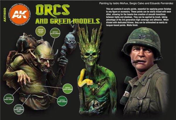 6x17 ml. Orc ve Yeşil Yaratık Teni Akrilik Boyası Seti