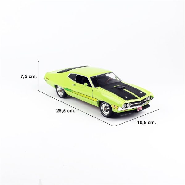 AutoWorld AMM1278, 1/18 1971 Ford Torino Cobra (Class of 1971) Diecast Araba - Görsel 5