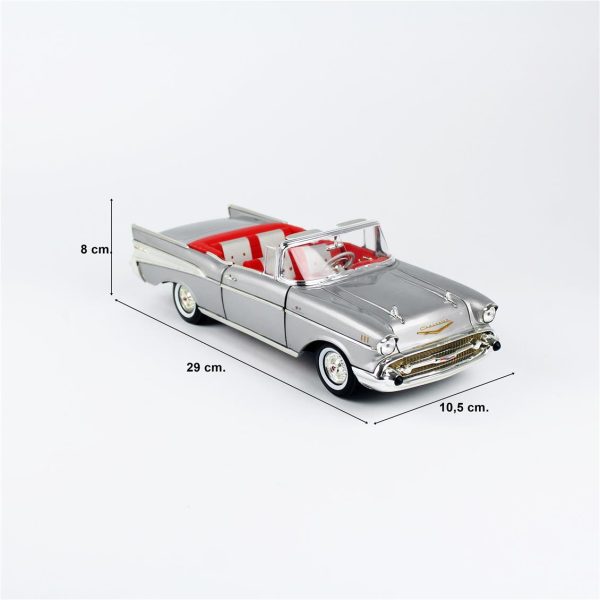 AutoWorld AW307, 1/18 1957 Chevrolet Bel Air Convertible Diecast Araba - Görsel 5