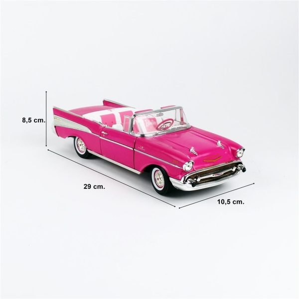 AutoWorld AWSS128, 1/18 1957 Chevrolet Bel Air Convertible Diecast Araba - Görsel 5