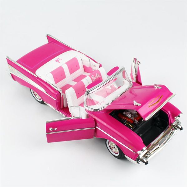 AutoWorld AWSS128, 1/18 1957 Chevrolet Bel Air Convertible Diecast Araba - Görsel 4