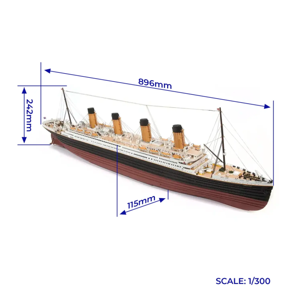 Occre 14009, 1/300 90 cm. RMS Titanic ahşap gemi maketi - Görsel 5