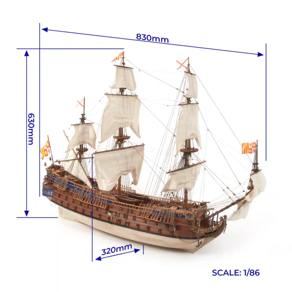 Occre 15002, 1/86 83 cm. San Felipe ahşap gemi maketi - Görsel 5
