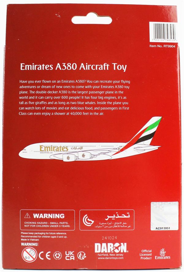 Daron 86RT-9904, Emirates Airbus A380 12,5 cm. Model Uçak - Görsel 4