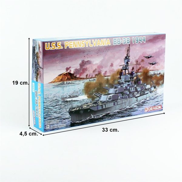 Dragon 7041, 1/700 USS Pennsylvania BB-38 (1944) Plastik Maketi - Görsel 5