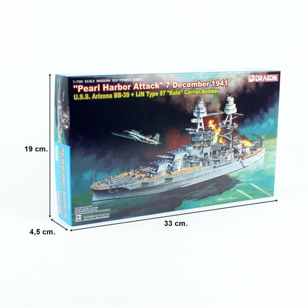 Dragon 7127, 1/700 U.S.S. Arizona BB-39 Savaş Gemisi ve IJN Type 97 Plastik Maketi - Görsel 5